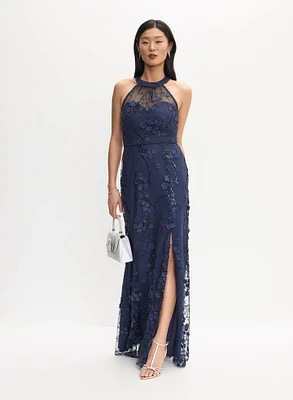 Floral Appliqué Dress