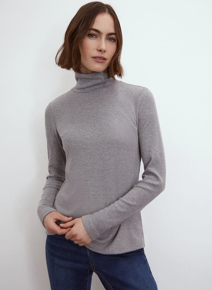 Long Sleeve Rib Knit Top