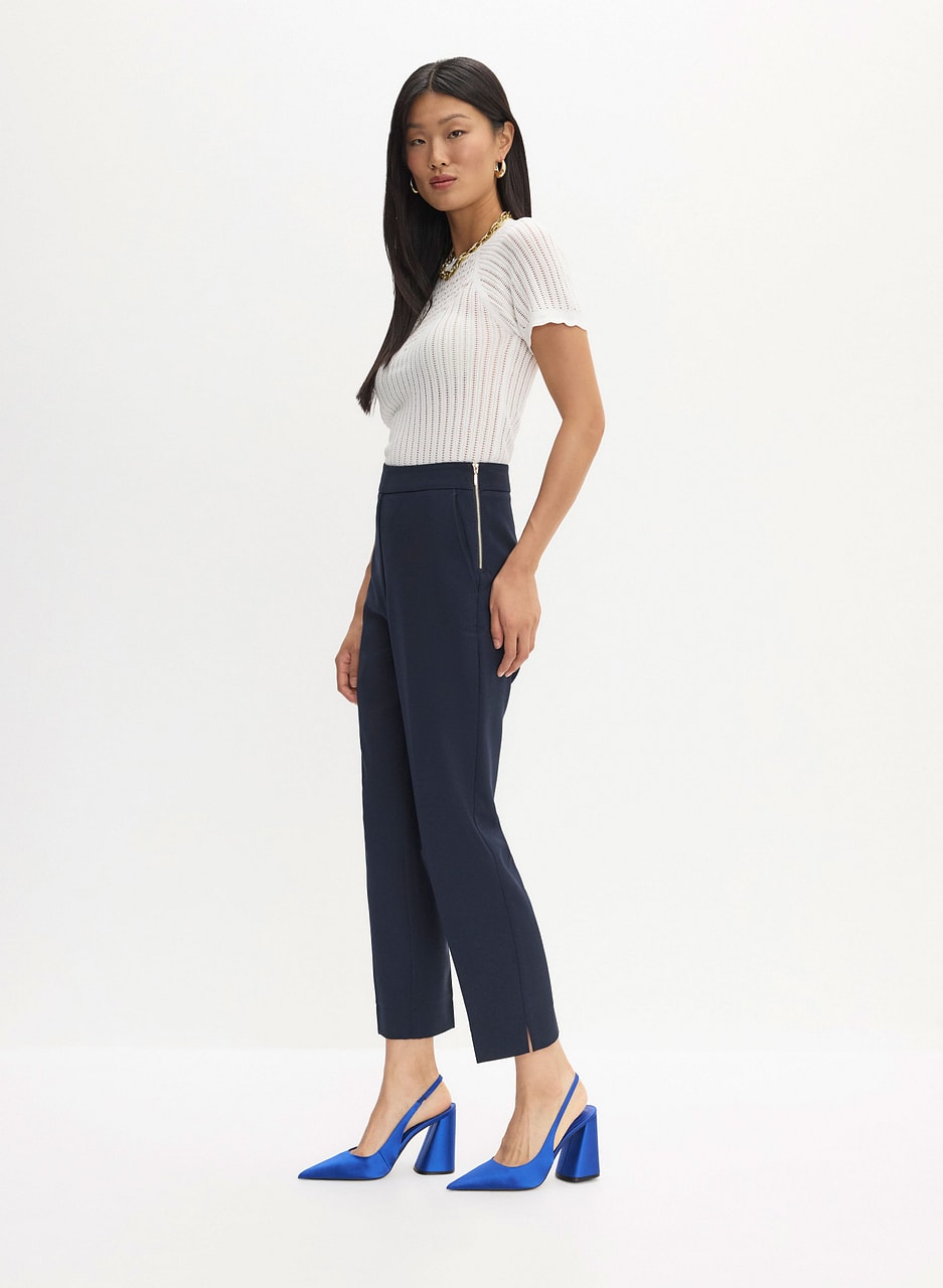 Side Zipper Straight Leg Pants