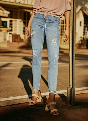 Slim Leg Embellished Jeans