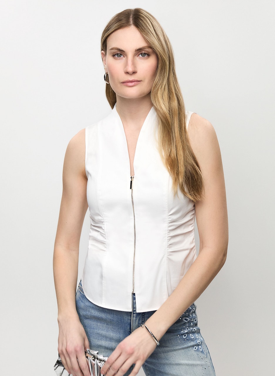 Zippered Sleeveless Top