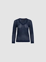 Open Weave Pullover Sweater