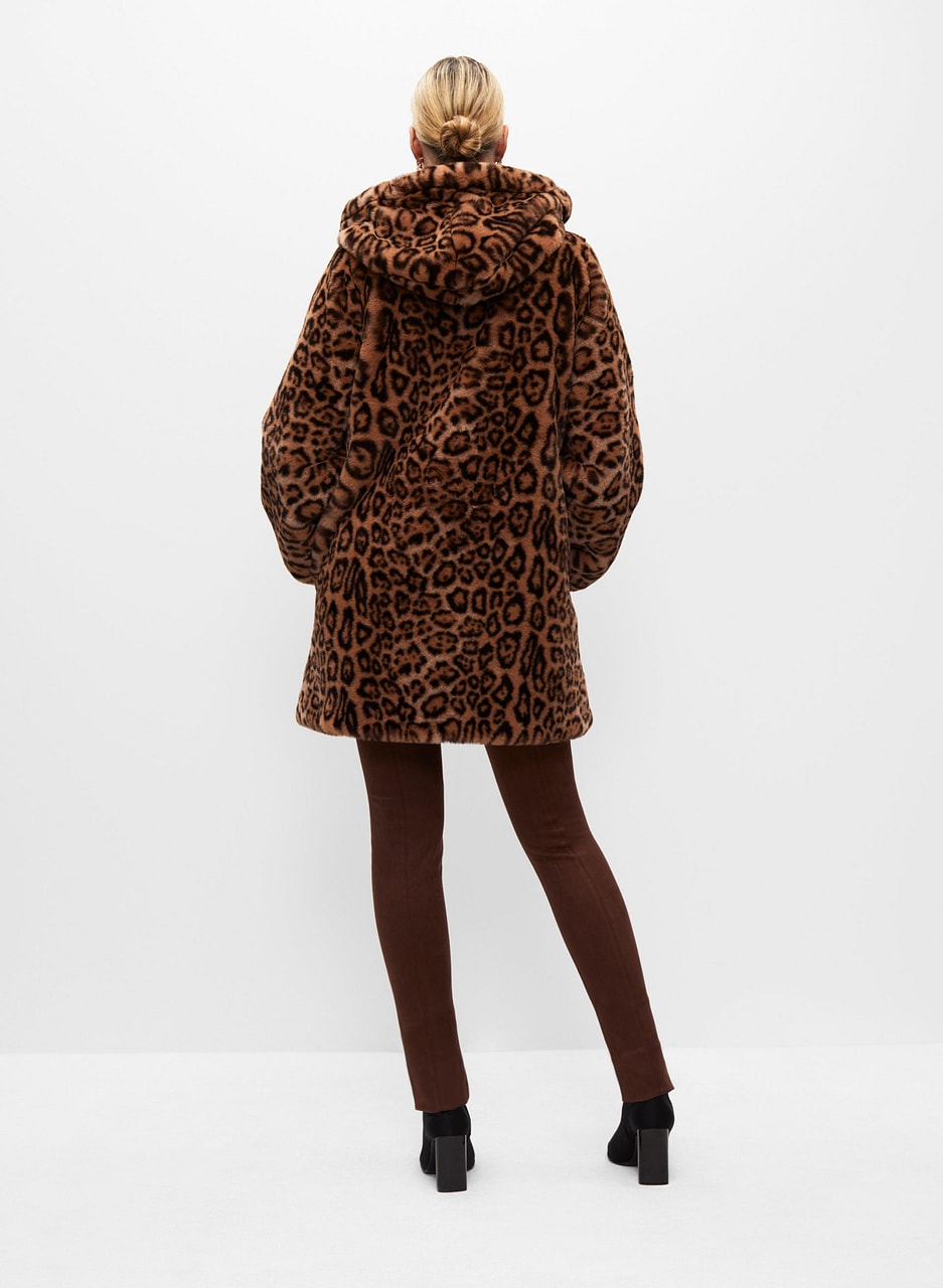 Leopard Print Faux Fur Coat