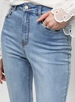 Embroidered Hem Cropped Jeans