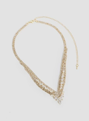 Oval Crystal Detail Necklace