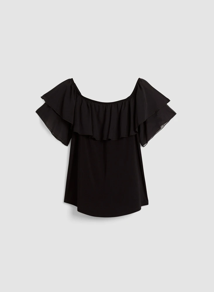 Off The Shoulder Ruffle Top