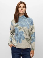 Floral Funnel Neck Sweater