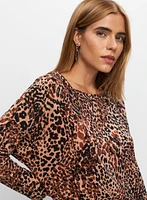 3/4 Sleeve Animal Print Top