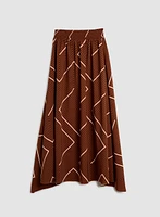 Geometric Print Asymmetric Pull-On Skirt