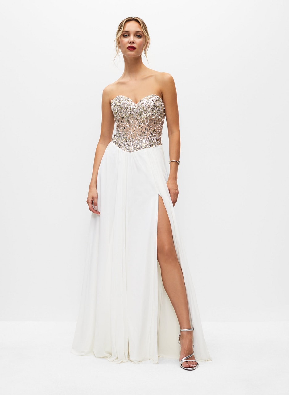 Beaded Bustier Gown