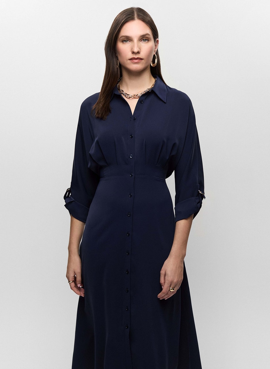 Corset Effect Shirt Dress