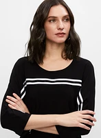 Contrast Stripe 3/4 Sleeve Top