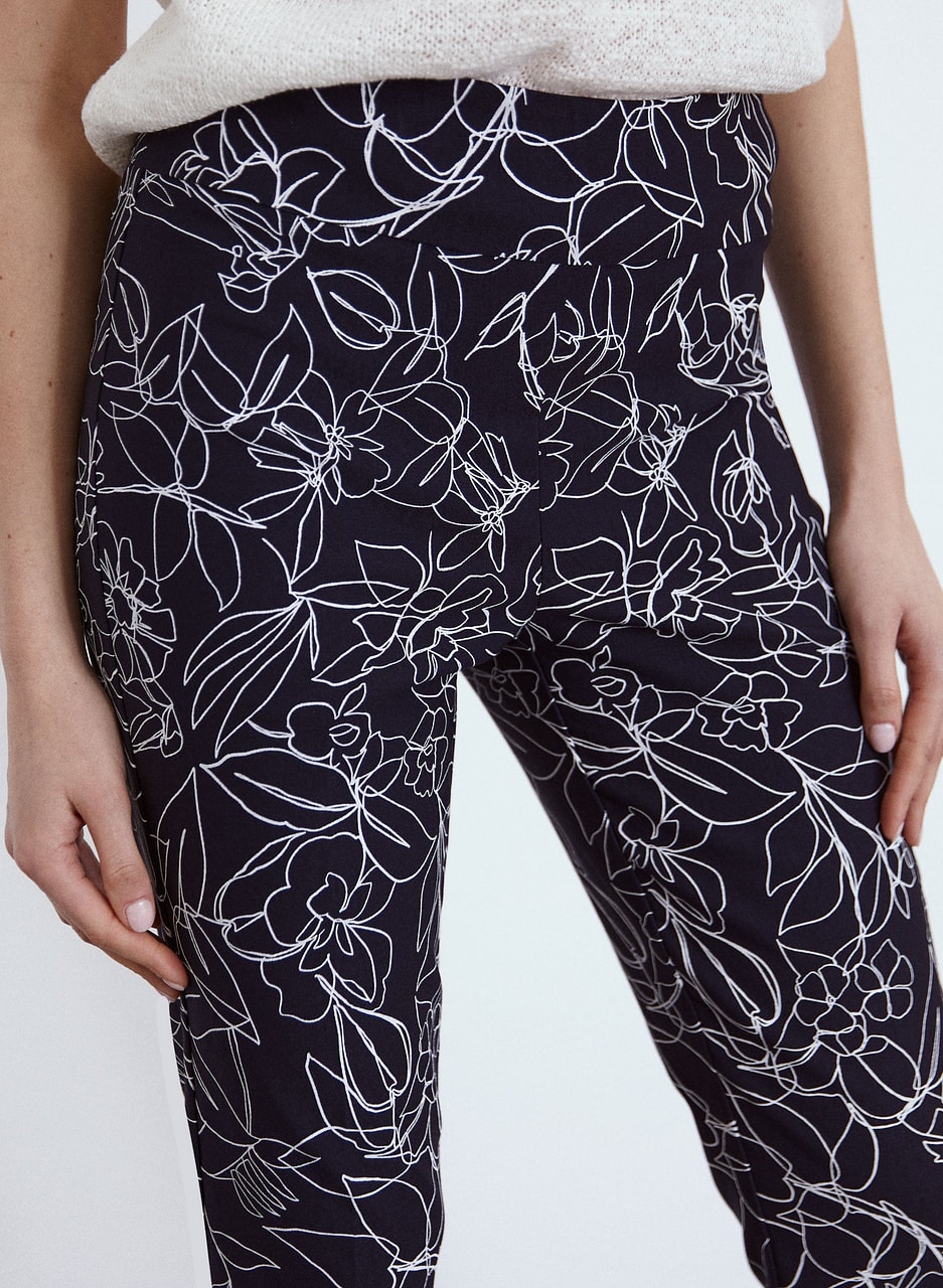 Joseph Ribkoff - Floral Print Slim Leg Pants