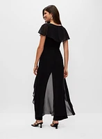 Adrianna Papell - High-Low Chiffon Jumpsuit