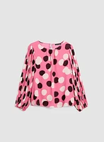 Polka Dot Print Blouse