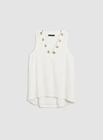 Eyelet Detail Sleeveless Top