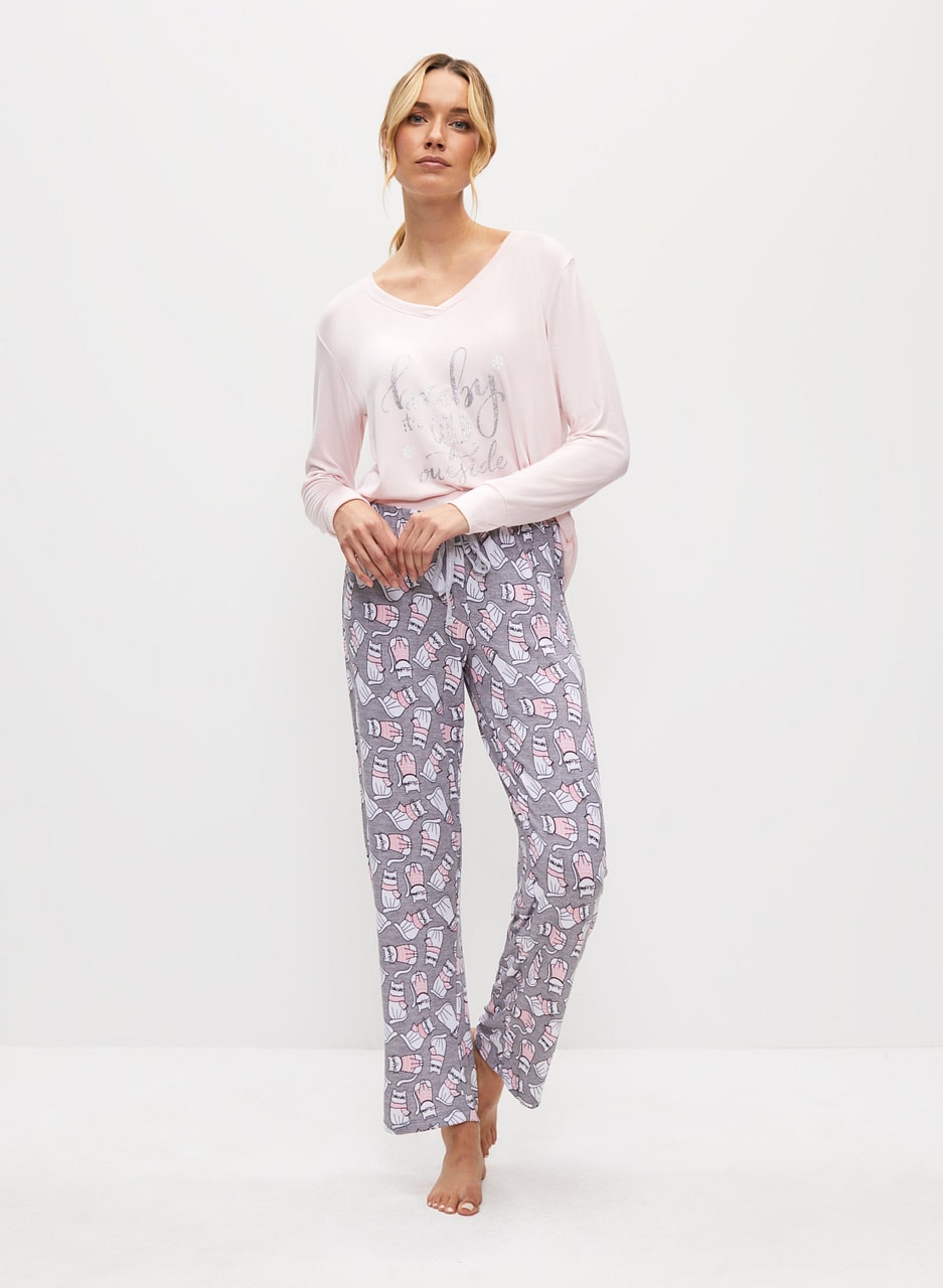 Text Print Pyjama Set