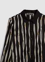 Stripe Effect Button-Up Shirt