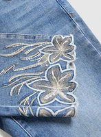 Embroidered Straight Leg Jeans