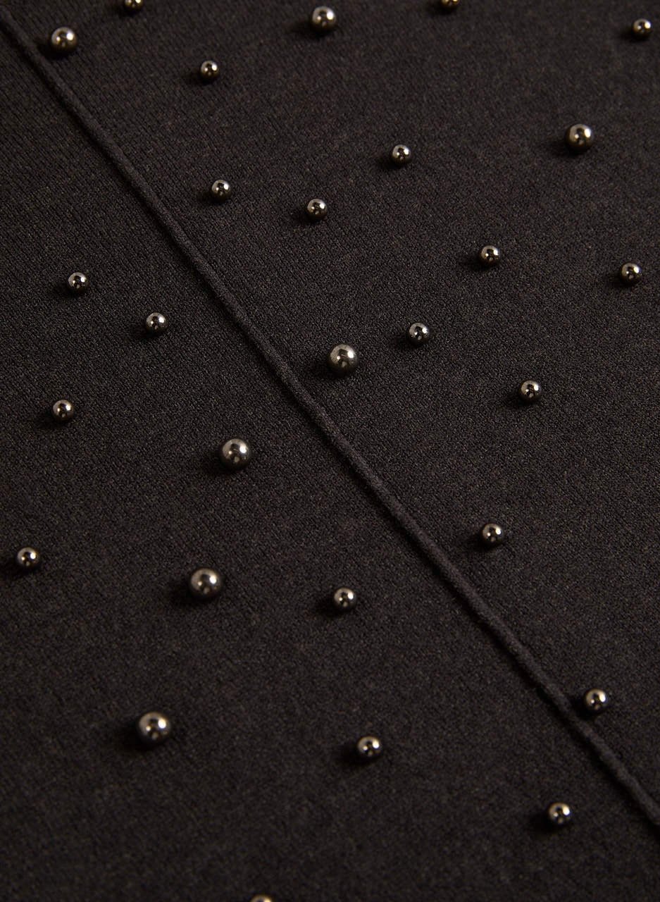 Cowl Neck Pearl Detail Dress