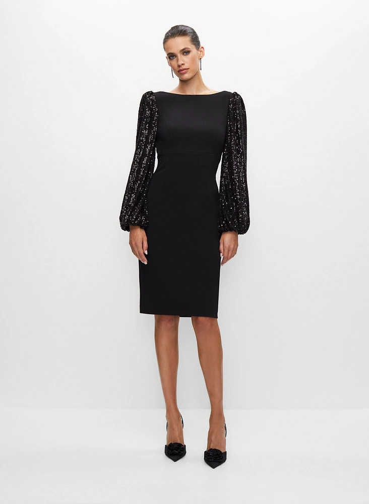 Sequin Puff Sleeve Dress