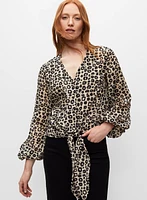 Joseph Ribkoff - Puff Sleeve Leopard Print Top