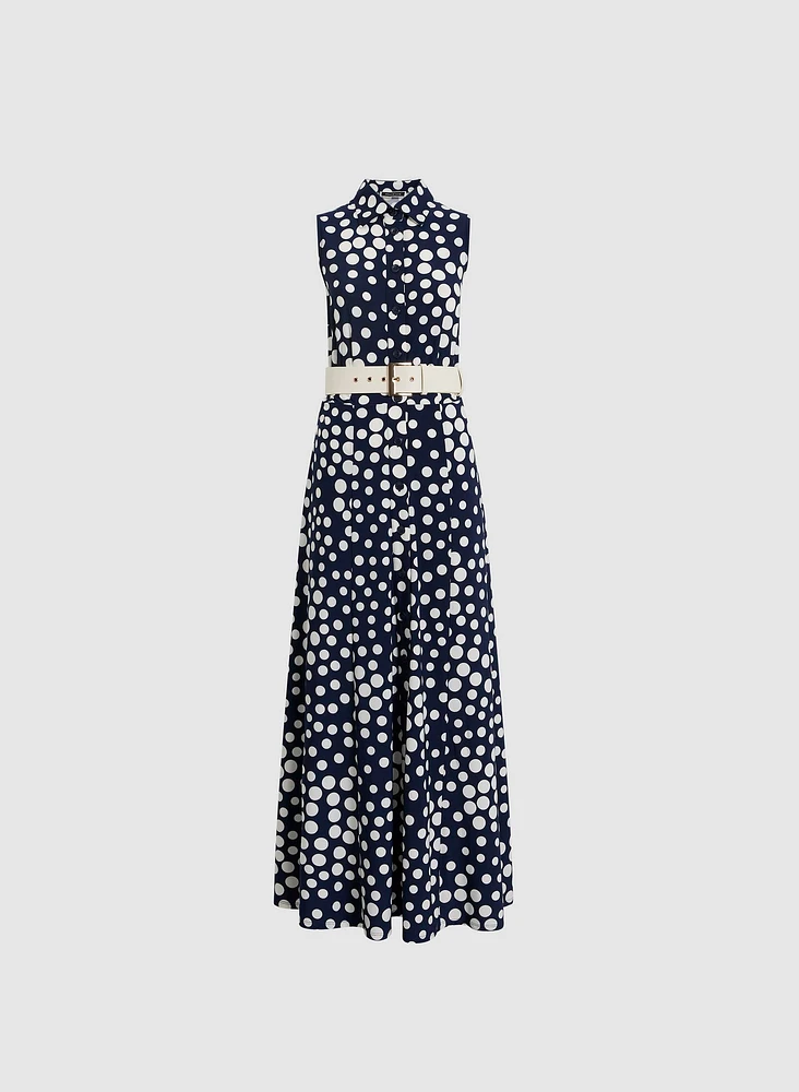 Button Front Polka Dot Dress