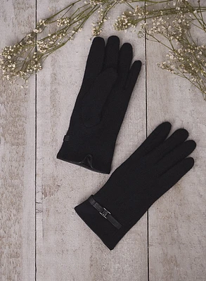 Belt Detail Wool Gloves