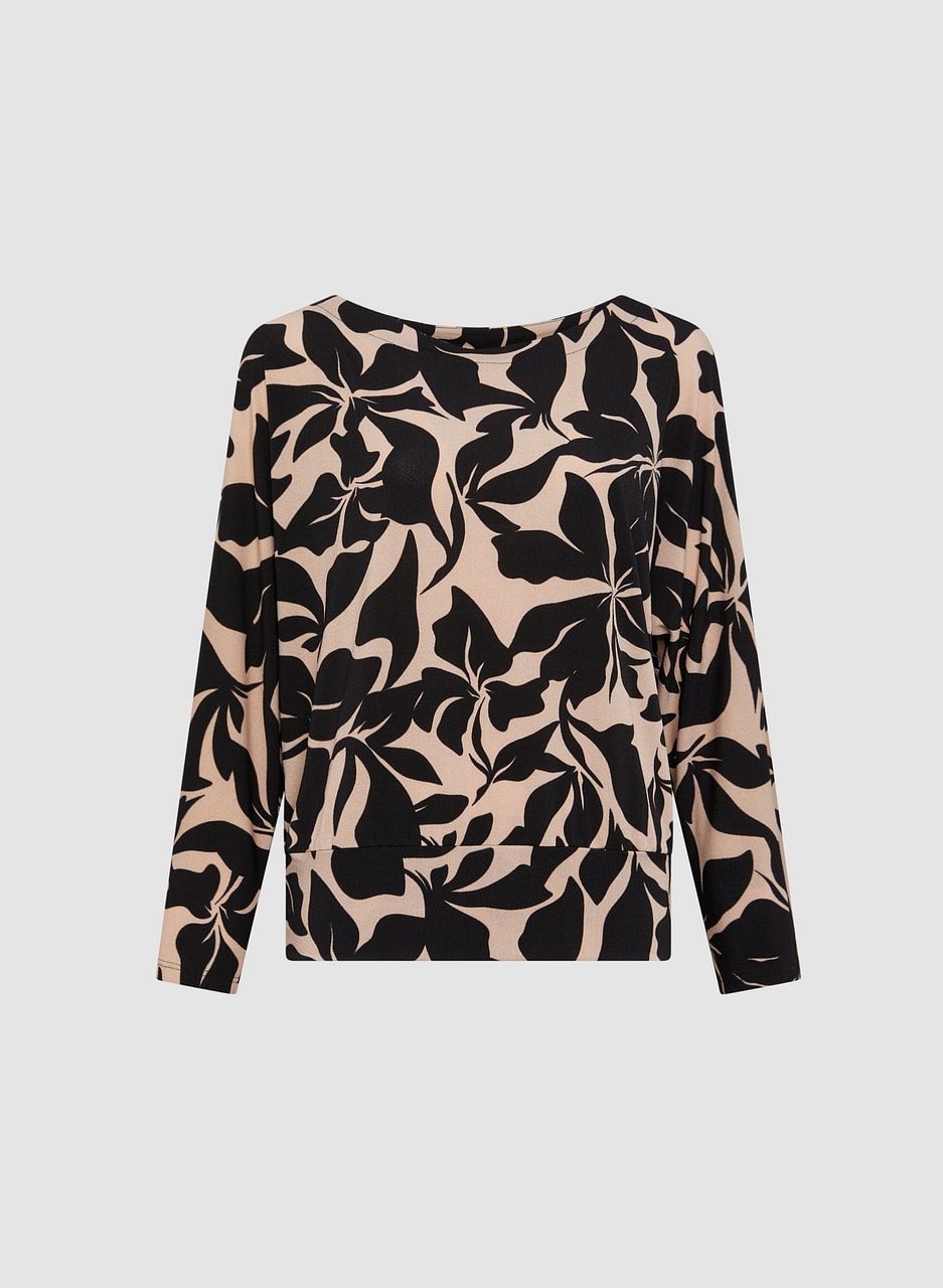 Abstract Floral Print Top