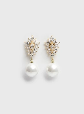 Crystal & Pearl Dangle Earrings