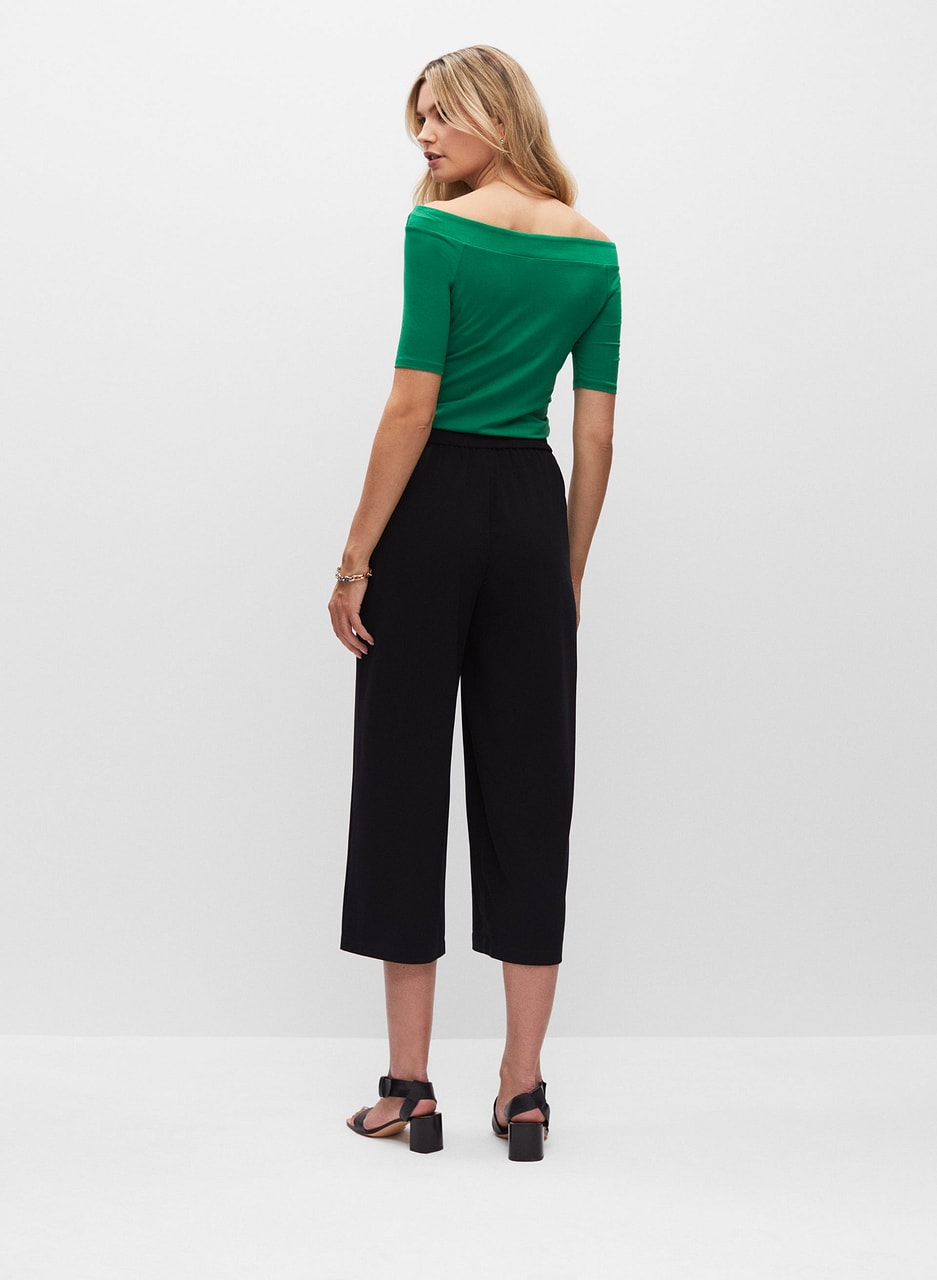 Belted Wide Leg Culotte Pants