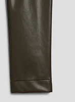 Vegan Leather Straight Leg Pants