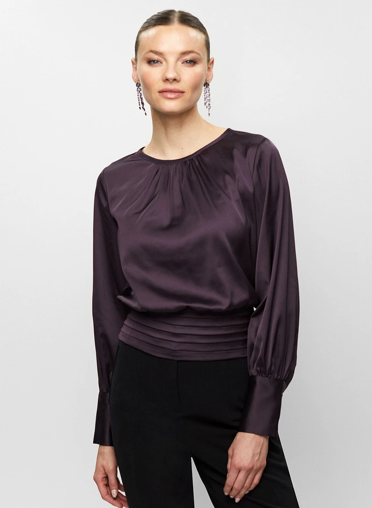 Pleat Detail Satin Blouse