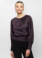 Pleat Detail Satin Blouse