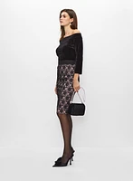 Floral Lace Pencil Skirt