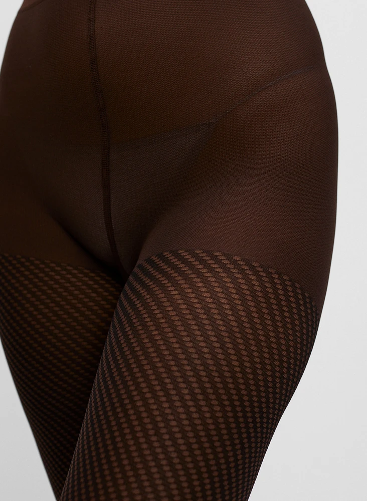 Mura - Sheer Stripe Motif Tights