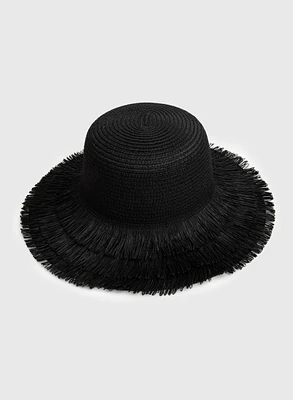 Fringe Detail Straw Hat