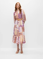 Patchwork Paisley Print Shirt Dress