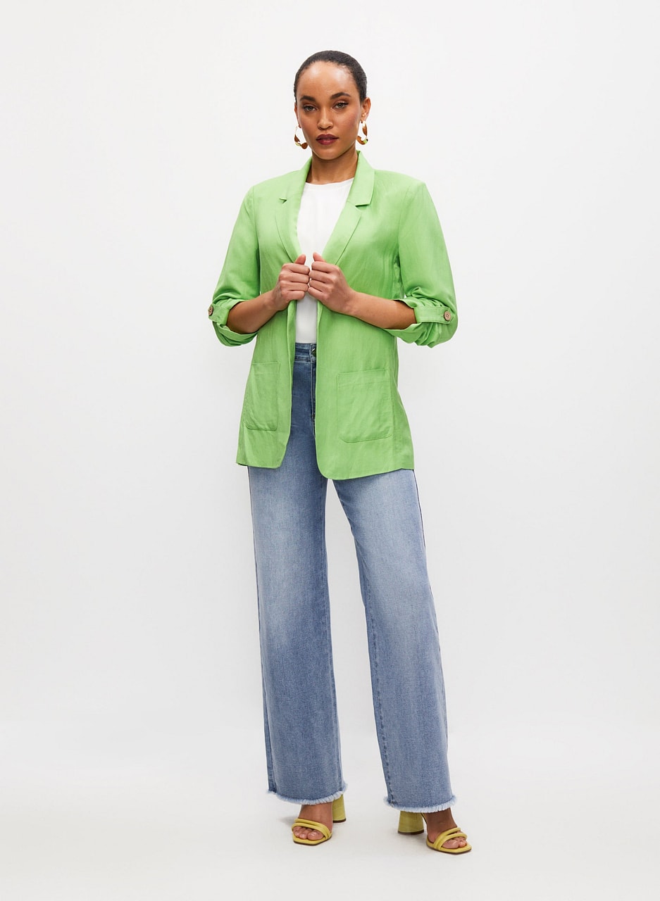 Open Front Linen Jacket