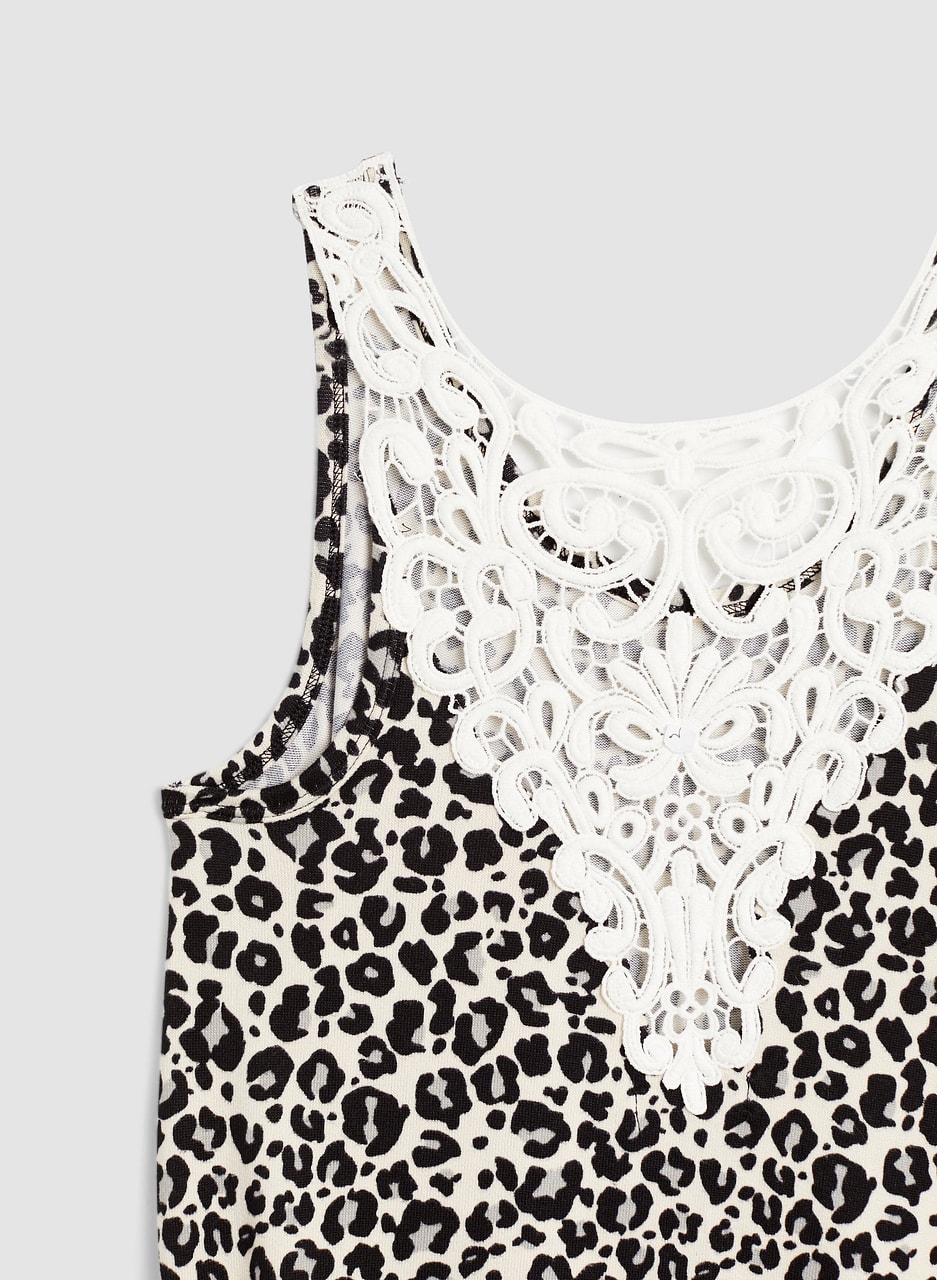 Animal Print Lace Back Sleepshirt