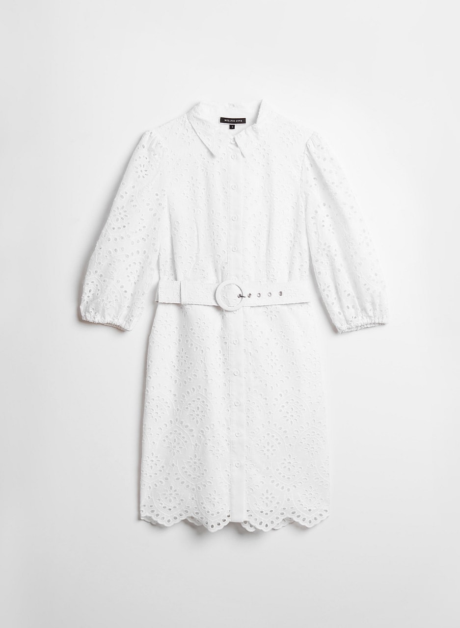 Cotton Eyelet Detail Shirt Dress