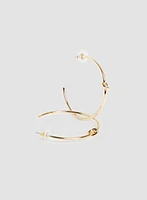 Knot Detail Open Hoop Earrings