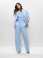 Roll-Up Sleeve Jacket & Wide Leg Pants