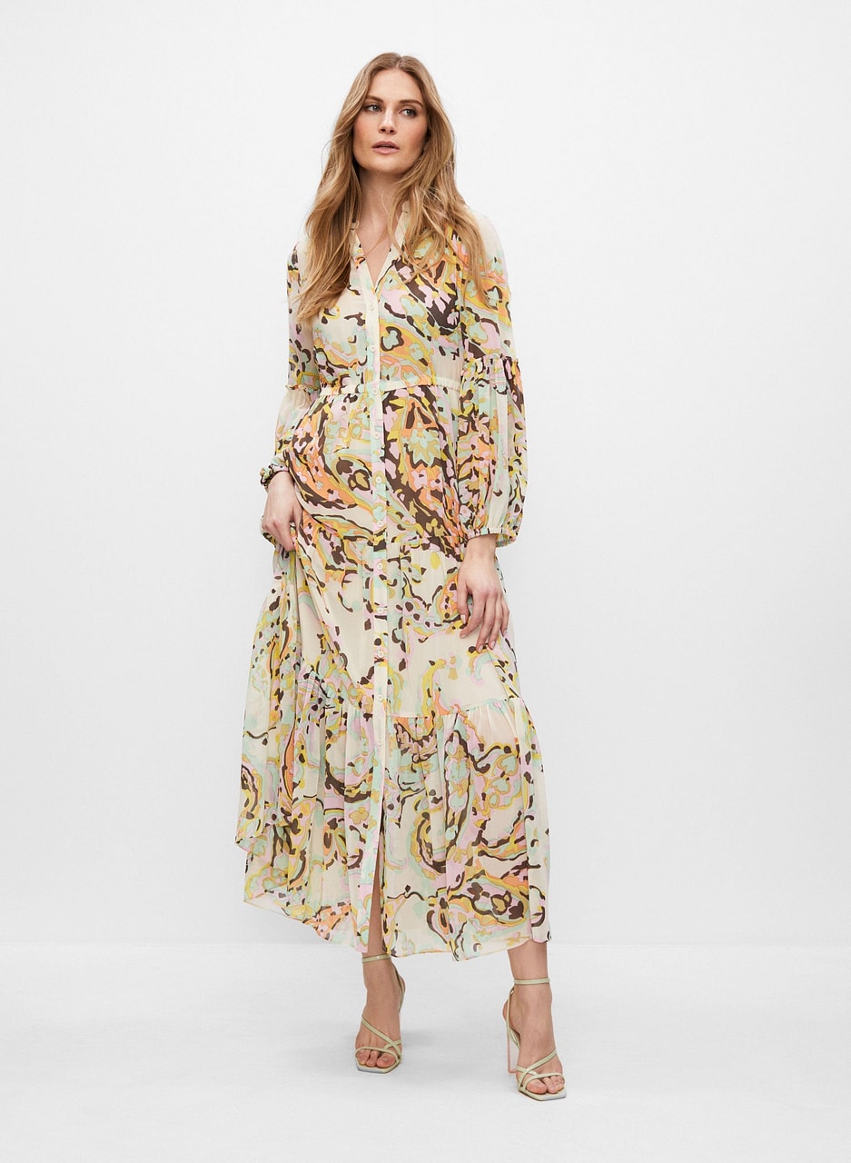 Abstract Paisley Print Dress