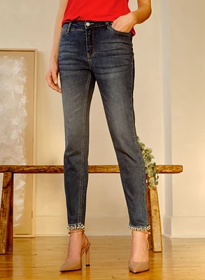 Embellished Slim Leg Jeans