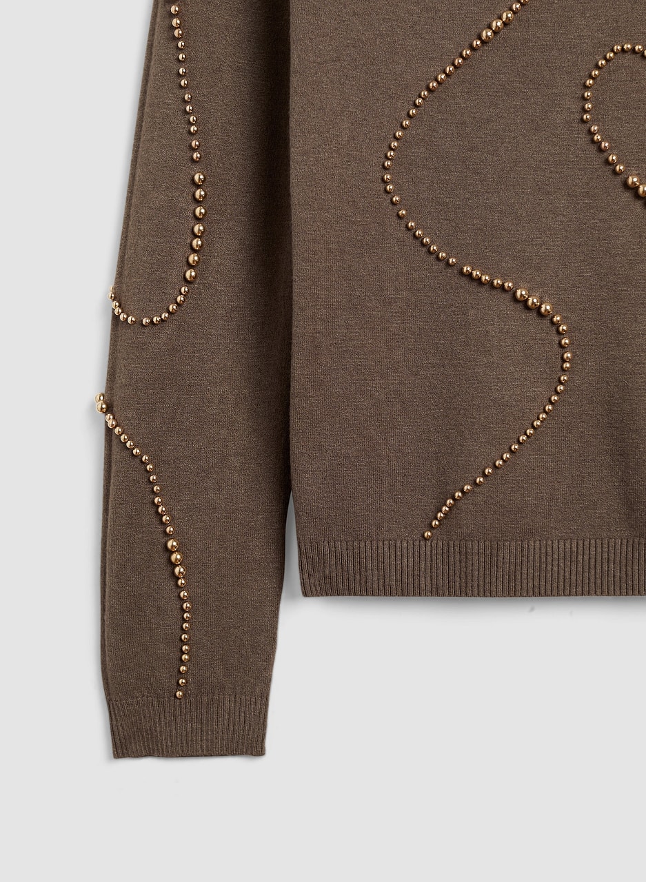 Bead Detail Long Sleeve Sweater
