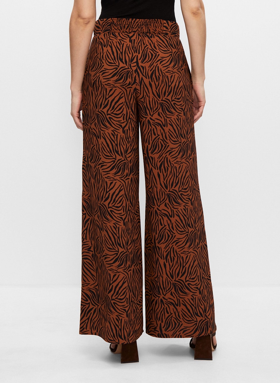 Zebra Print Wide Leg Pants