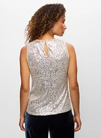 Sleeveless Sequin Detail Blouse