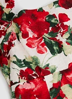 Floral Print Square Neck Dress