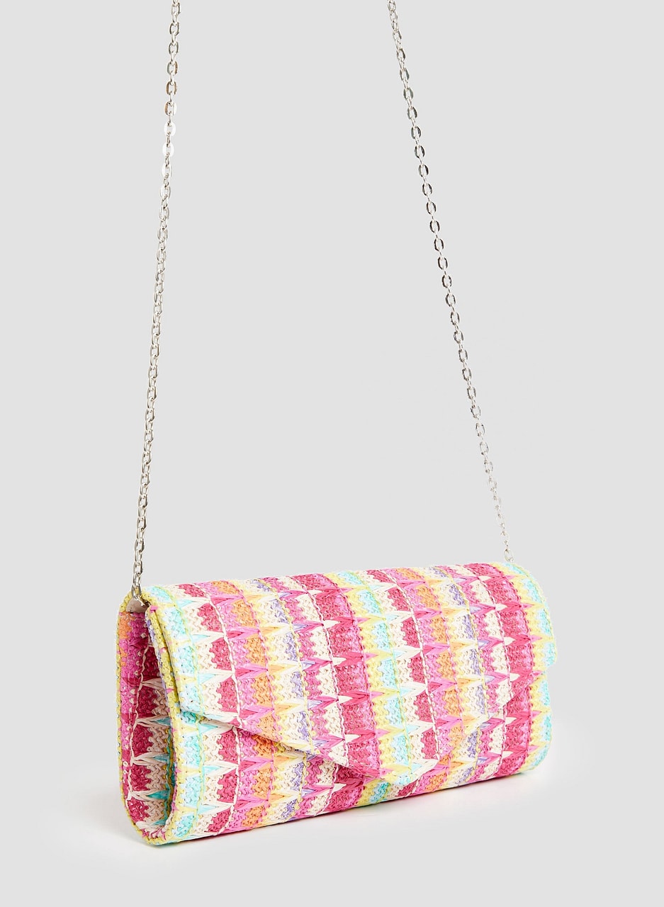 Multicolour Embroidered Envelope Clutch